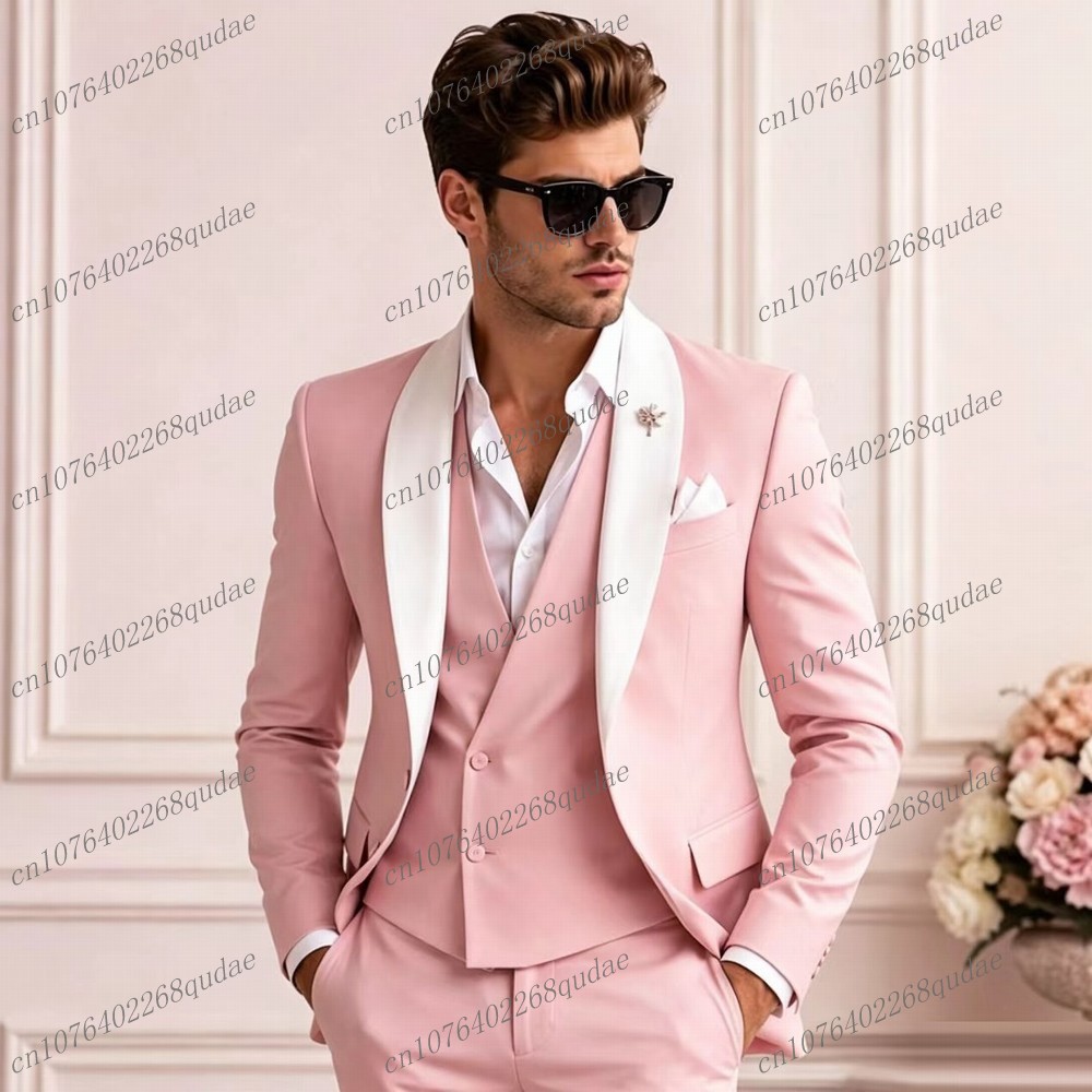 Men'S Grooming - Costume de cérémonie rose pour homme,