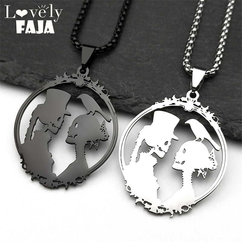 Mens Grooming Box - Collier pendentif tête de mort corbeau