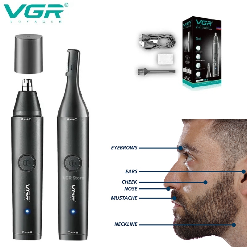 Nose Hair Trimmer - VGR lavable nez tondeuse barbe visage